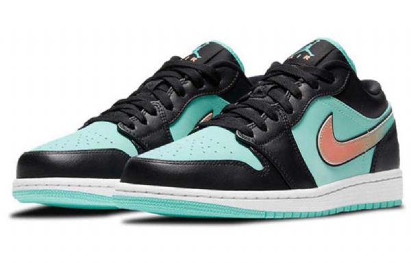 Nike Air Jordan 1 Matalat Topit Se Retro Koripallokengät Miehille Musta Turkoosi