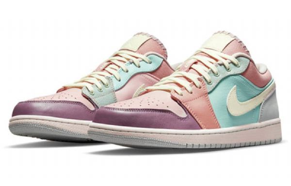 Nike Air Jordan 1 Matalat Topit Se Retro Koripallokengät Miehille Pinkki Purppuranvihreä