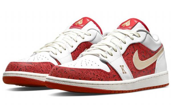 Nike Air Jordan 1 Matalat Topit Se Retro Koripallokengät Miehille Punainen Valkoinen