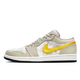 Nike Air Jordan 1 Matalat Topit Trooppiset Orewood-kengät Miehille Khaki