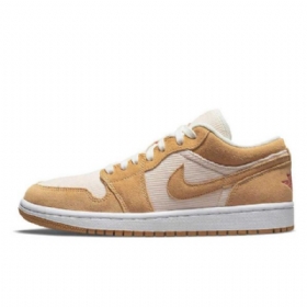 Nike Air Jordan 1 Matalat Topit Vakosametti Mokkanahka Kengät Naisille Ruskea