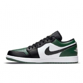 Nike Air Jordan 1 Matalat Varvaskengät Naisille Vihreä Musta Valkoinen