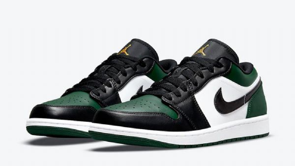Nike Air Jordan 1 Matalat Varvaskengät Naisille Vihreä Musta Valkoinen