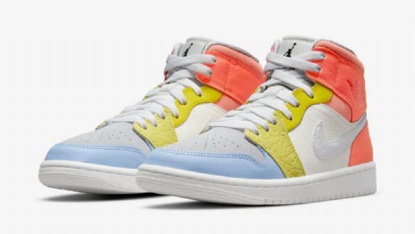 Nike Air Jordan 1 Mid Topit Ensimmäisiin Miesten Valmentajakenkiini Monivärinen
