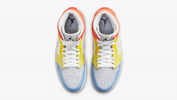 Nike Air Jordan 1 Mid Topit Ensimmäisiin Miesten Valmentajakenkiini Monivärinen