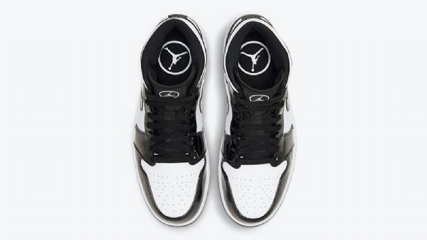 Nike Air Jordan 1 Mid Tops All Star Carbon Fiber Kengät Miehille Mustavalkoinen