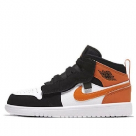 Nike Air Jordan 1 Mid Tops Alt (ps) Bp Tennarit Miehille Musta Oranssi
