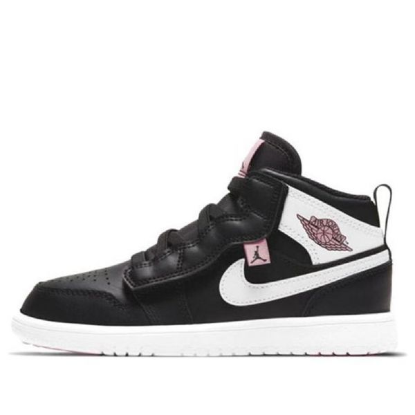 Nike Air Jordan 1 Mid Tops Alt Ps Retro Koripallokengät Lapsille Mustavalkoinen