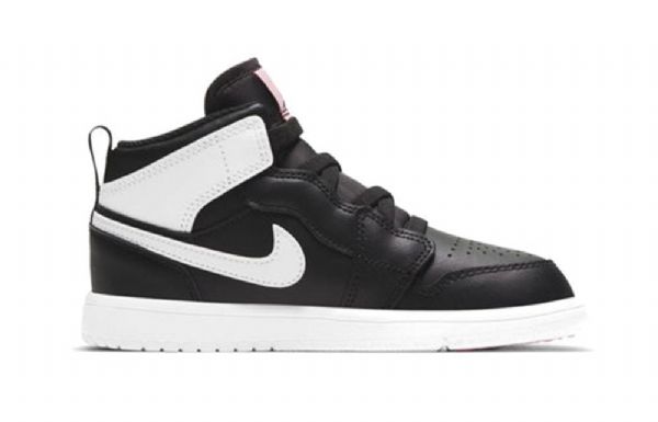 Nike Air Jordan 1 Mid Tops Alt Ps Retro Koripallokengät Lapsille Mustavalkoinen