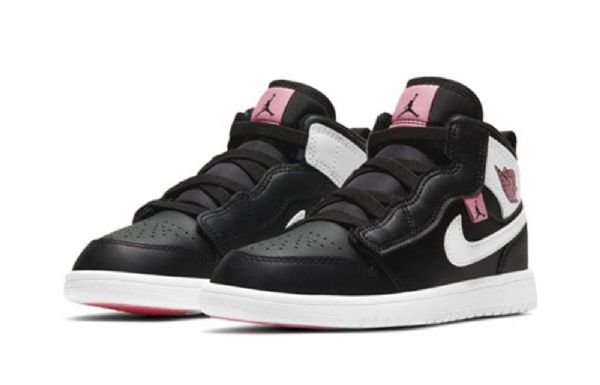 Nike Air Jordan 1 Mid Tops Alt Ps Retro Koripallokengät Lapsille Mustavalkoinen