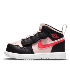 Nike Air Jordan 1 Mid Tops Alt Retro Koripallokengät Lapsille Musta Vaaleanpunainen