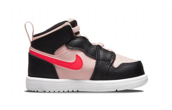 Nike Air Jordan 1 Mid Tops Alt Retro Koripallokengät Lapsille Musta Vaaleanpunainen