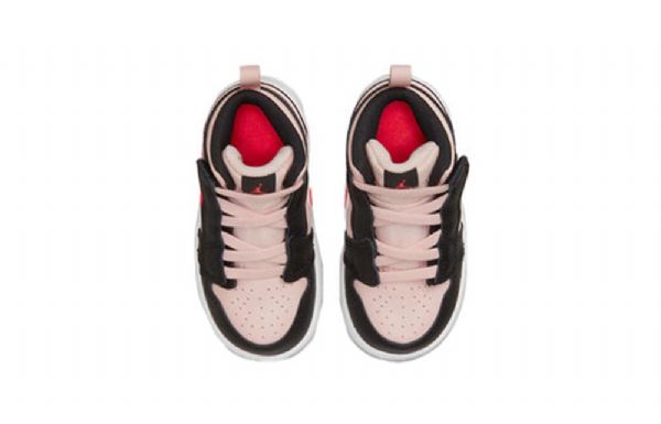 Nike Air Jordan 1 Mid Tops Alt Retro Koripallokengät Lapsille Musta Vaaleanpunainen