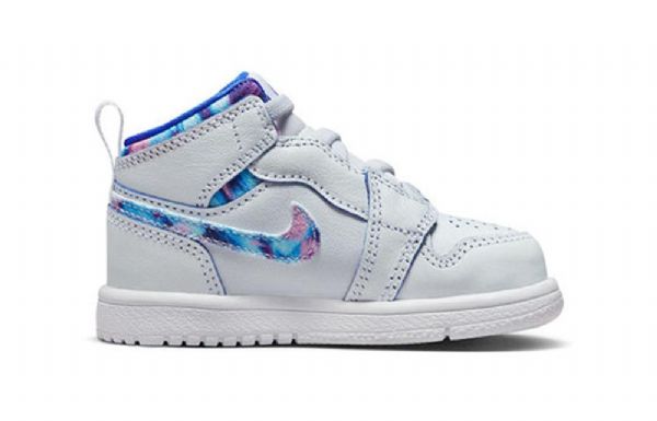 Nike Air Jordan 1 Mid Tops Alt Se Gc Td Kengät Lapsille Valkoinen Sininen
