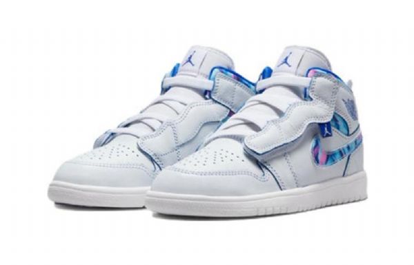 Nike Air Jordan 1 Mid Tops Alt Se Td Kengät Lapsille Valkoinen Sininen