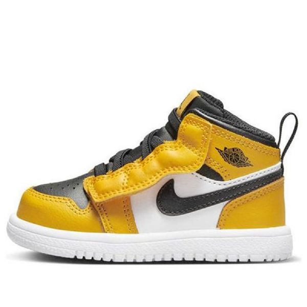 Nike Air Jordan 1 Mid Tops Alt Td Kengät Lapsille Keltainen Valkoinen