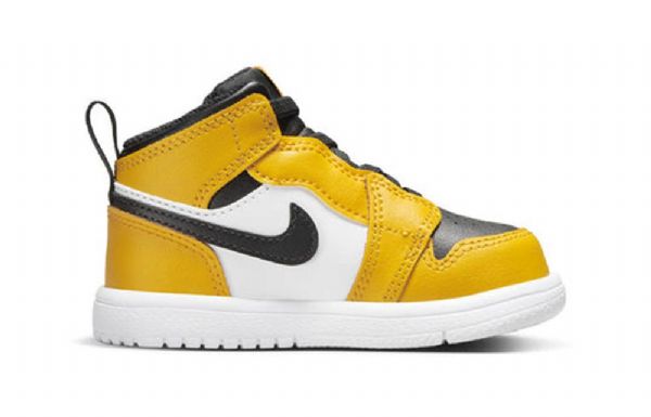 Nike Air Jordan 1 Mid Tops Alt Td Kengät Lapsille Keltainen Valkoinen