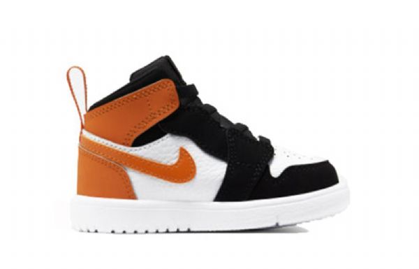 Nike Air Jordan 1 Mid Tops Alt Td Kengät Lapsille Musta Oranssi
