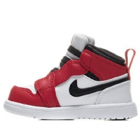 Nike Air Jordan 1 Mid Tops Alt Td Kengät Lapsille Musta Punainen Valkoinen