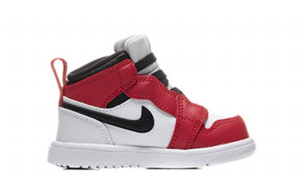 Nike Air Jordan 1 Mid Tops Alt Td Kengät Lapsille Musta Punainen Valkoinen