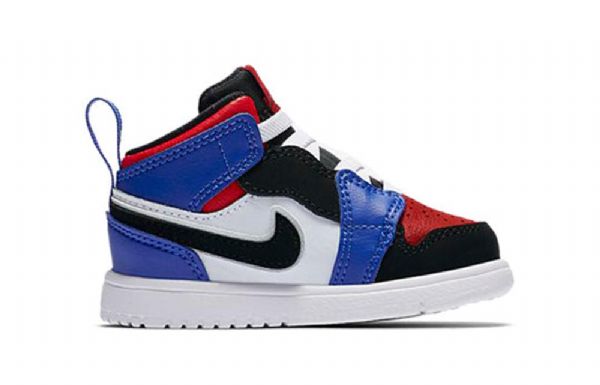Nike Air Jordan 1 Mid Tops Alt Td Kengät Lapsille Musta Sininen Valkoinen