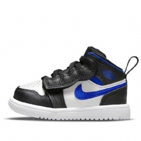 Nike Air Jordan 1 Mid Tops Alt Td Kengät Lapsille Musta Sininen Valkoinen