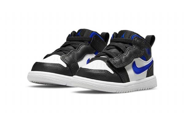 Nike Air Jordan 1 Mid Tops Alt Td Kengät Lapsille Musta Sininen Valkoinen