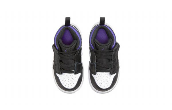 Nike Air Jordan 1 Mid Tops Alt Td Kengät Lapsille Musta Valkoinen Purppura