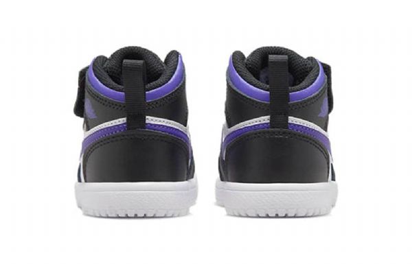 Nike Air Jordan 1 Mid Tops Alt Td Kengät Lapsille Musta Valkoinen Purppura