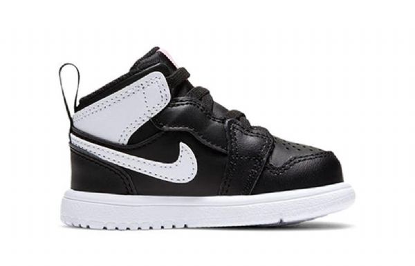 Nike Air Jordan 1 Mid Tops Alt Td Kengät Lapsille Mustavalkoinen