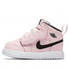 Nike Air Jordan 1 Mid Tops Alt Td Kengät Lapsille Vaaleanpunainen Musta