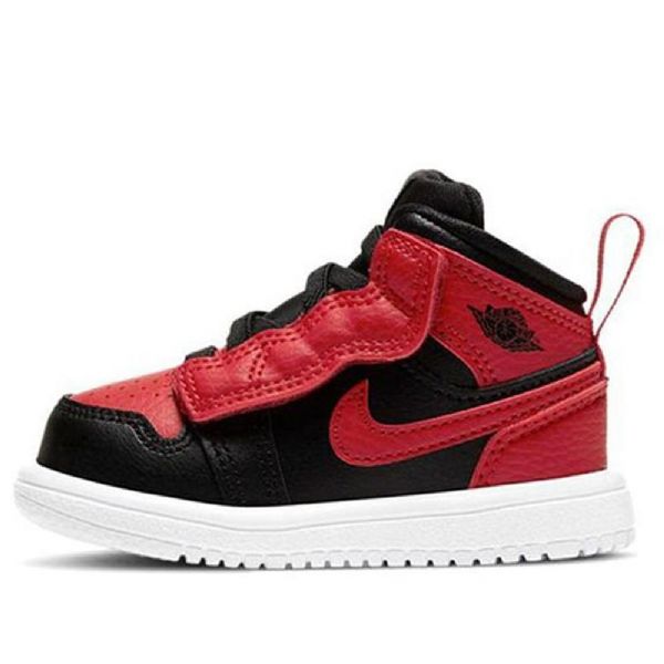 Nike Air Jordan 1 Mid Tops Alt Td Retro Koripallokengät Lapsille Musta Punainen