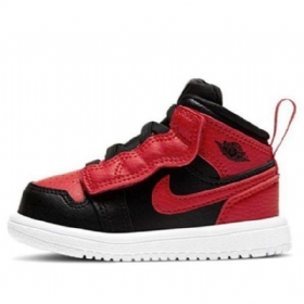 Nike Air Jordan 1 Mid Tops Alt Td Retro Koripallokengät Lapsille Musta Punainen