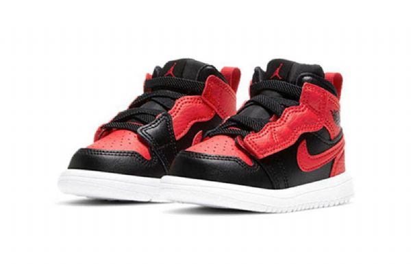 Nike Air Jordan 1 Mid Tops Alt Td Retro Koripallokengät Lapsille Musta Punainen