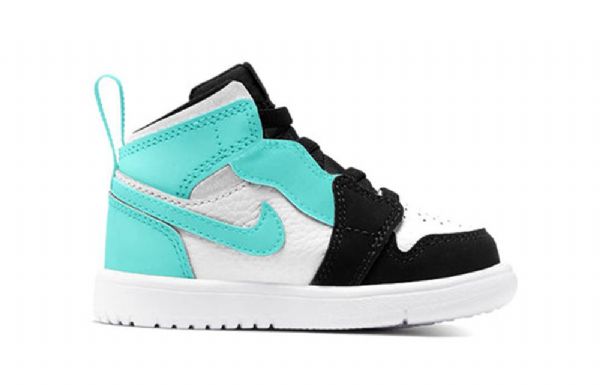 Nike Air Jordan 1 Mid Tops Alt Td Retro Koripallokengät Lapsille Musta Turkoosi