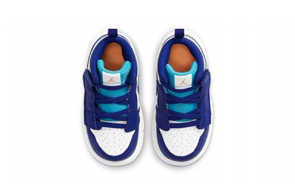 Nike Air Jordan 1 Mid Tops Alt Td Retro Koripallokengät Lapsille Sininen Valkoinen