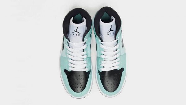 Nike Air Jordan 1 Mid Tops Aqua Tint Kengät Miehille Siniset