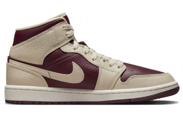 Nike Air Jordan 1 Mid Tops Beach Cherrywood Kengät Naisille Burgundy Khaki