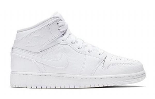 Nike Air Jordan 1 Mid Tops Bg Retro Koripallokengät Miehille Valkoinen