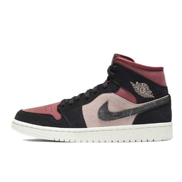 Nike Air Jordan 1 Mid Tops Canyon Rust Kengät Miehille Musta Burgundy