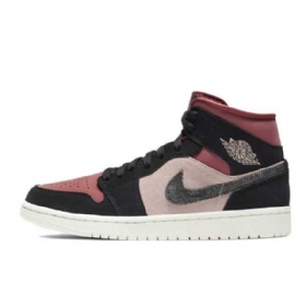 Nike Air Jordan 1 Mid Tops Canyon Rust Kengät Miehille Musta Burgundy