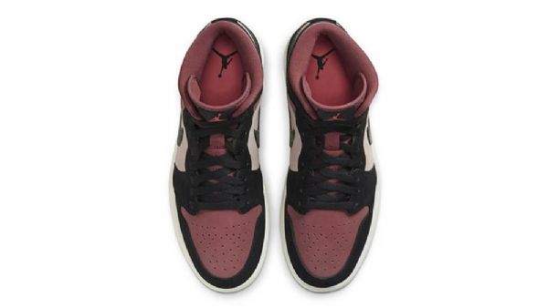 Nike Air Jordan 1 Mid Tops Canyon Rust Kengät Miehille Musta Burgundy