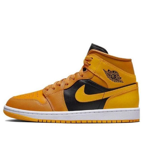 Nike Air Jordan 1 Mid Tops Chutney Taxi Retro Koripallokengät Naisille Keltainen