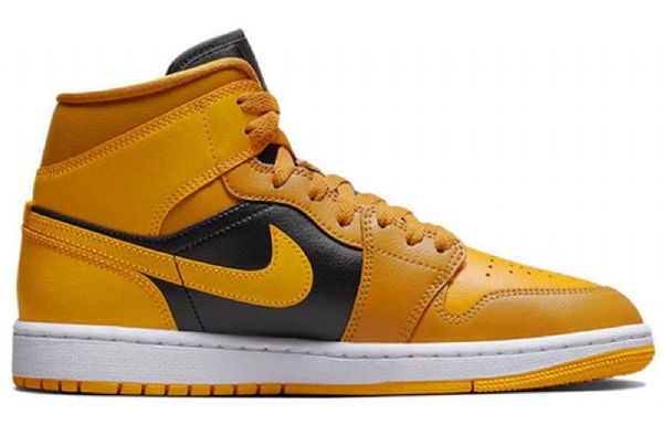Nike Air Jordan 1 Mid Tops Chutney Taxi Retro Koripallokengät Naisille Keltainen