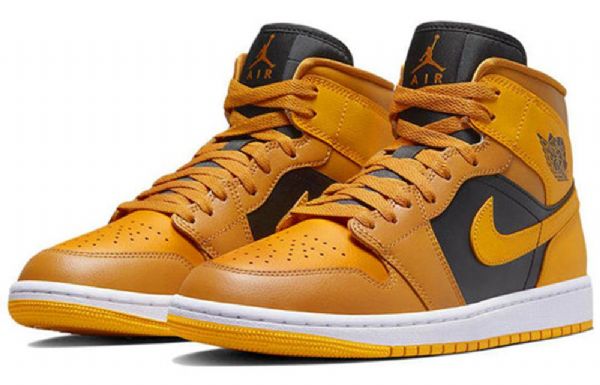 Nike Air Jordan 1 Mid Tops Chutney Taxi Retro Koripallokengät Naisille Keltainen