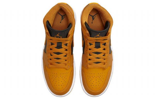 Nike Air Jordan 1 Mid Tops Chutney Taxi Retro Koripallokengät Naisille Keltainen