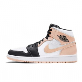 Nike Air Jordan 1 Mid Tops Crimson Tint Naisten Kengät Coral Musta