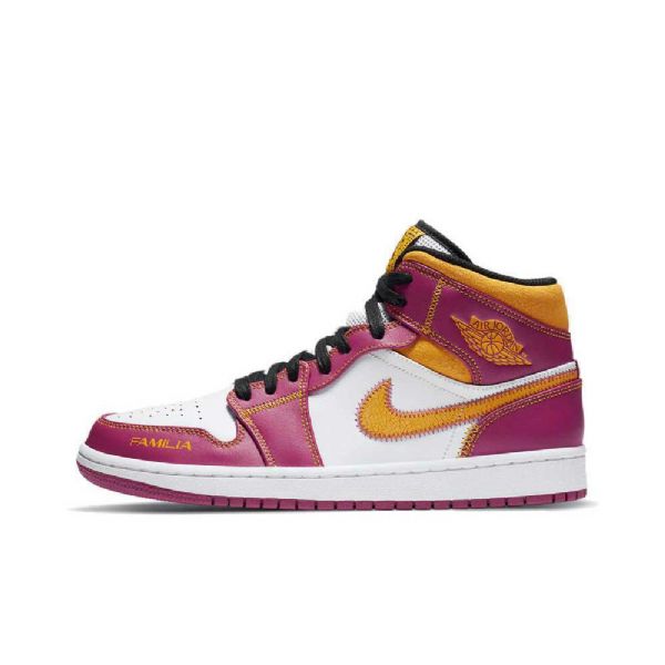 Nike Air Jordan 1 Mid Tops Dia De Muertos (kuolleiden Päivä) Kengät Miehille Purppura Valkoinen