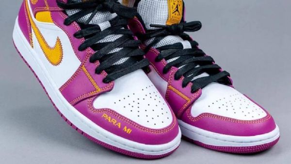 Nike Air Jordan 1 Mid Tops Dia De Muertos (kuolleiden Päivä) Kengät Miehille Purppura Valkoinen