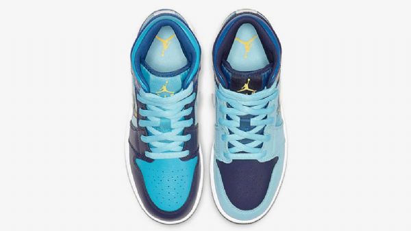 Nike Air Jordan 1 Mid Tops Fly Kengät Miehille Siniset